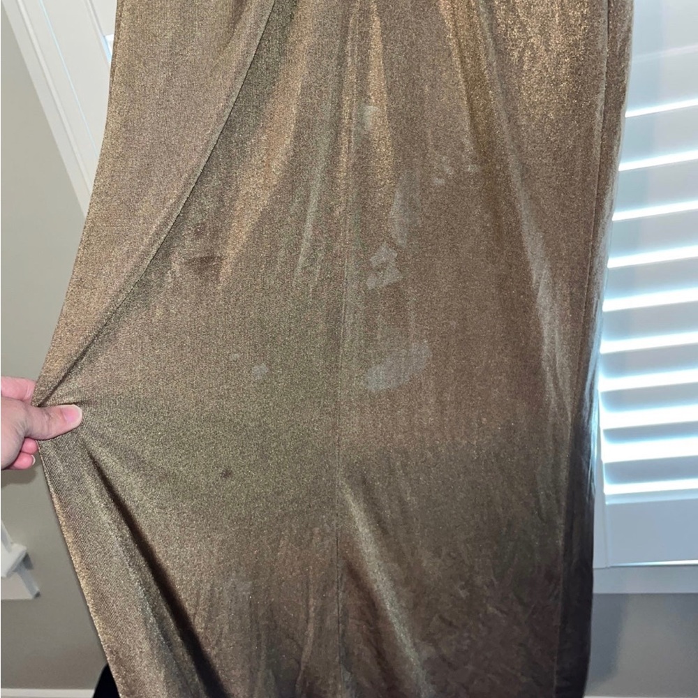 Ralph Lauren Size 0 Nadria Dress gold metallic gown - Picture 6 of 9